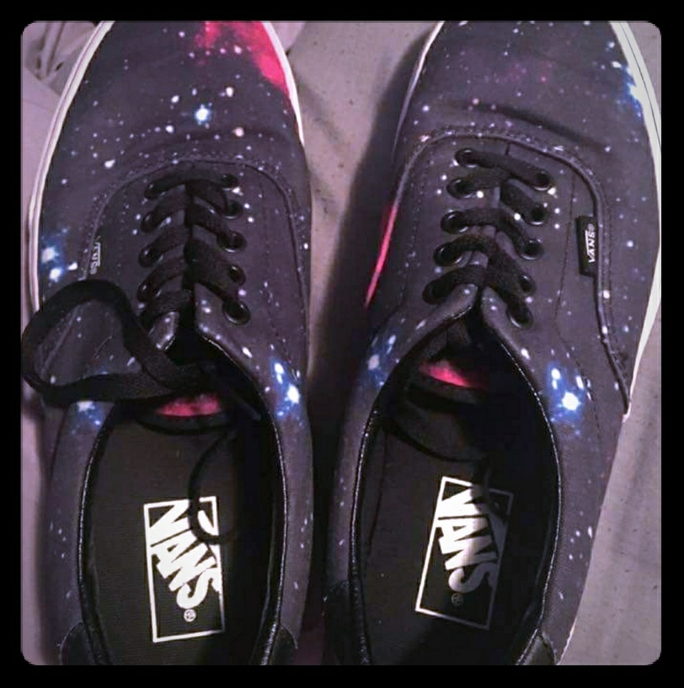 Barely used blue galaxy Vans